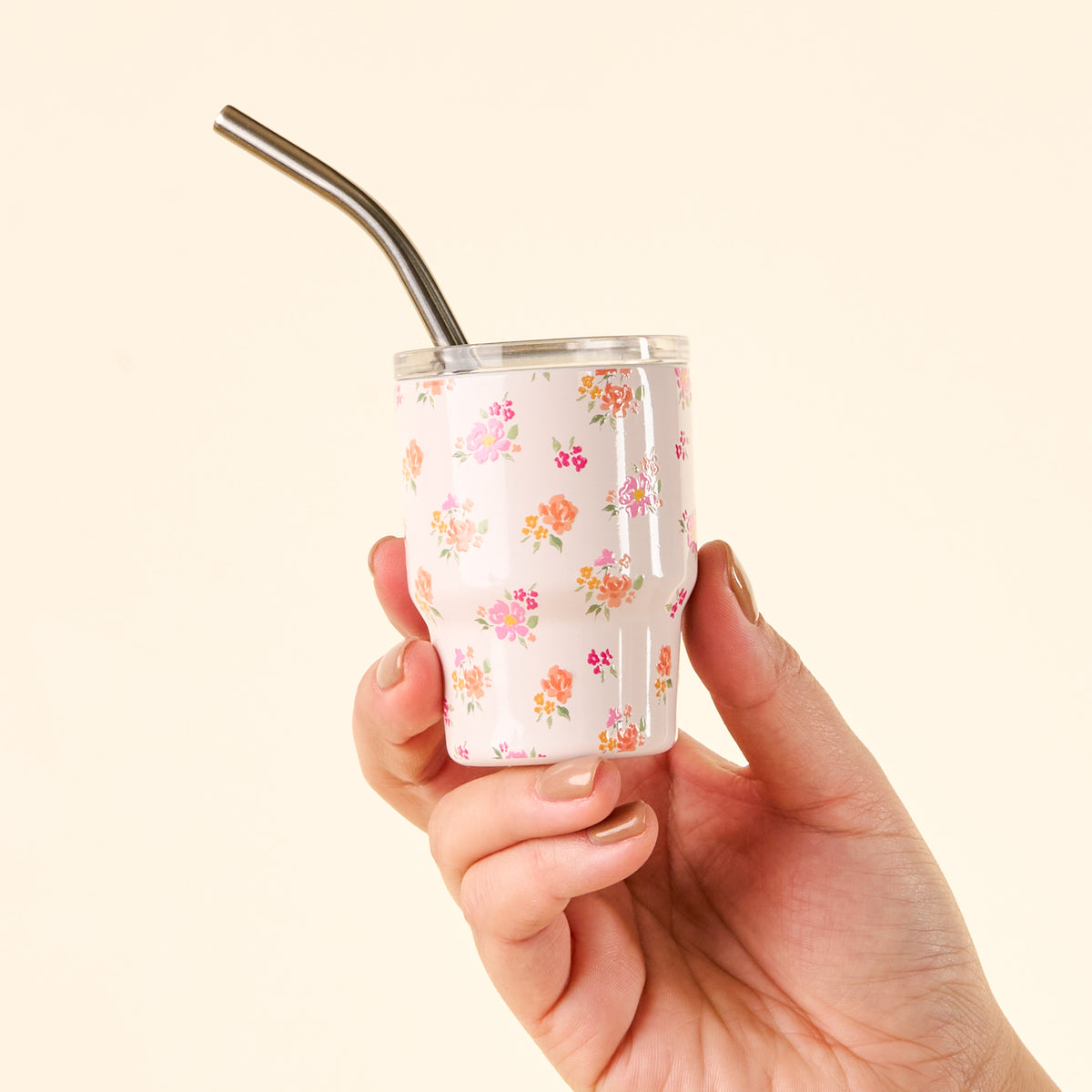 Dainty Floral Pink 2 oz Tiny Tumbler