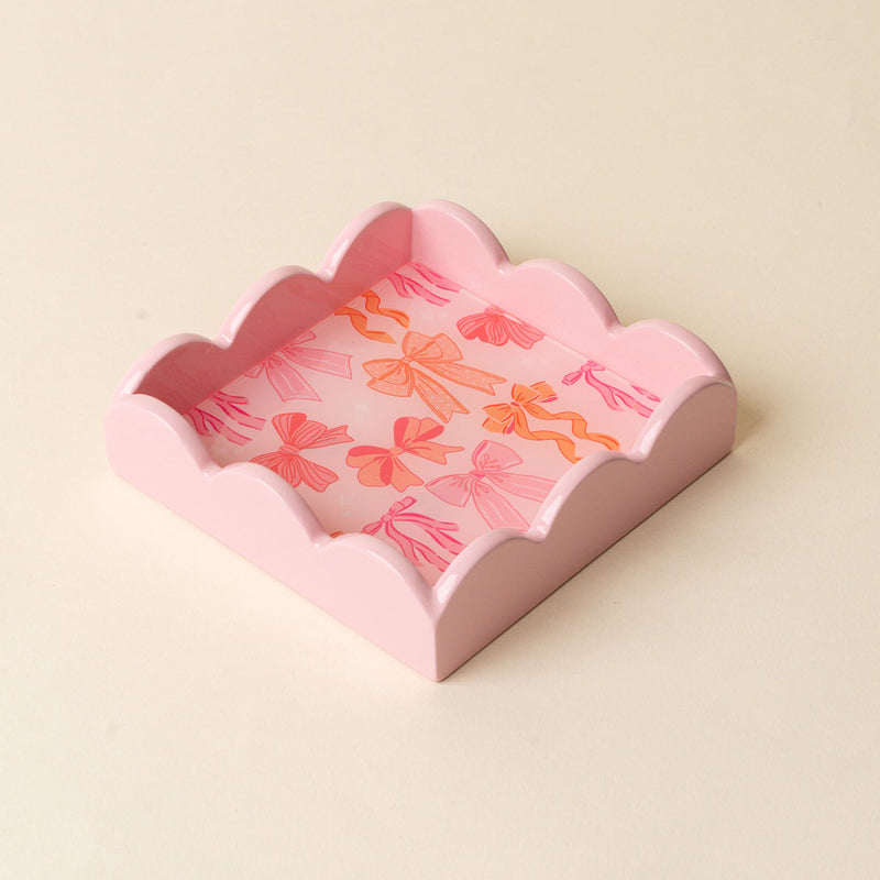 Blushing Bows Scallop Trinket Tray