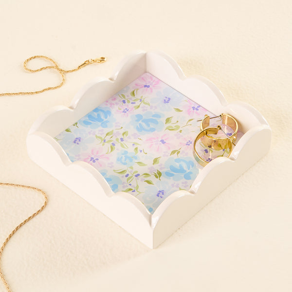 Secret Garden Blue Scallop Trinket Tray