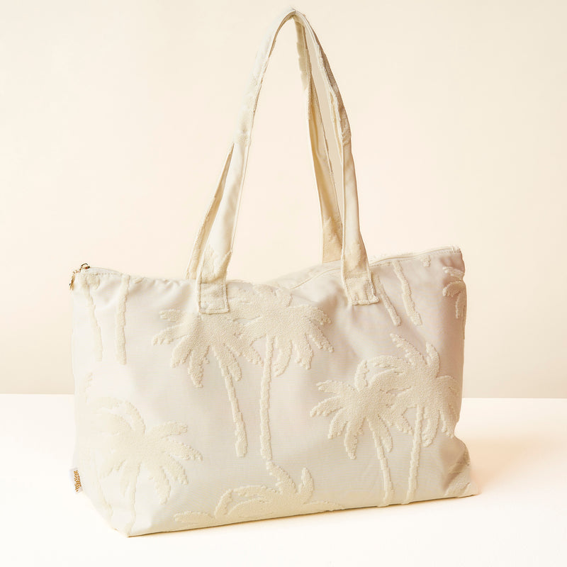 Cream Palm Terry Tote