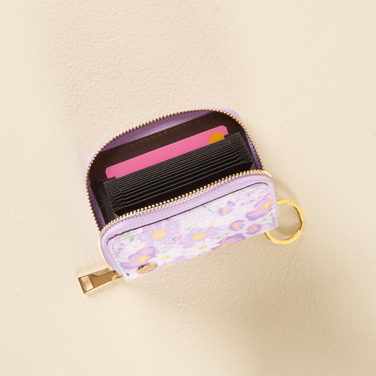 Bouquet Beauty Purple Zip Around Wallet