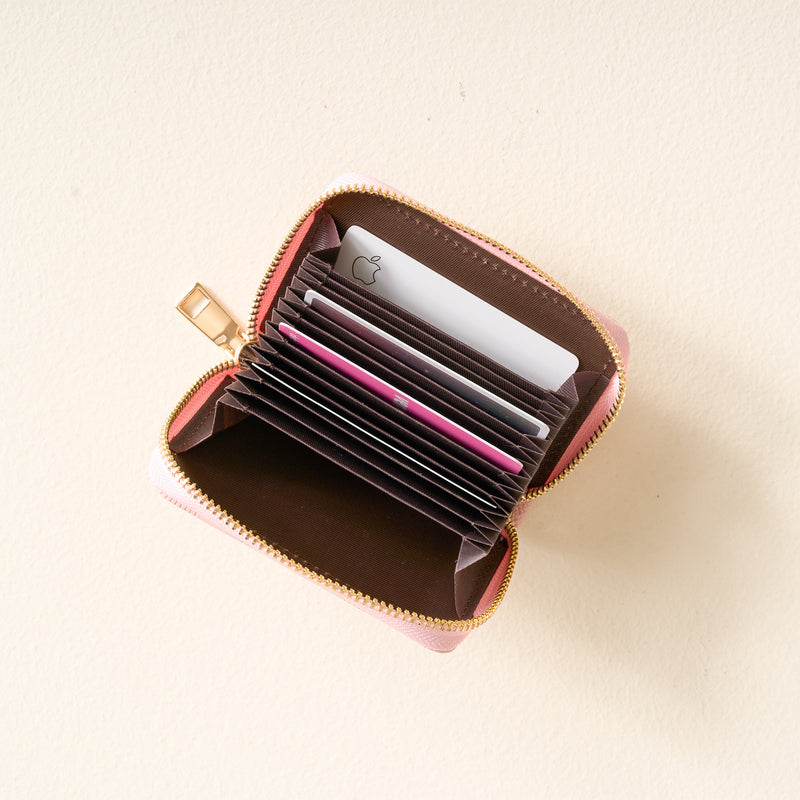 Blush Check Zip Around Wallet