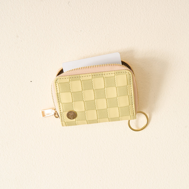 Green Check Zip Around Wallet
