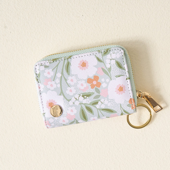 Floral Haven Sage Zip Around Wallet