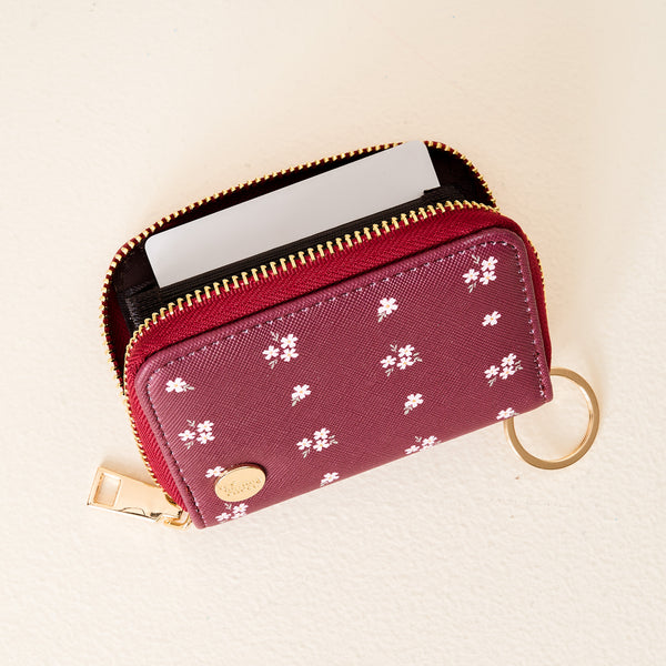 Pretty Posies Plum Zip Around Wallet