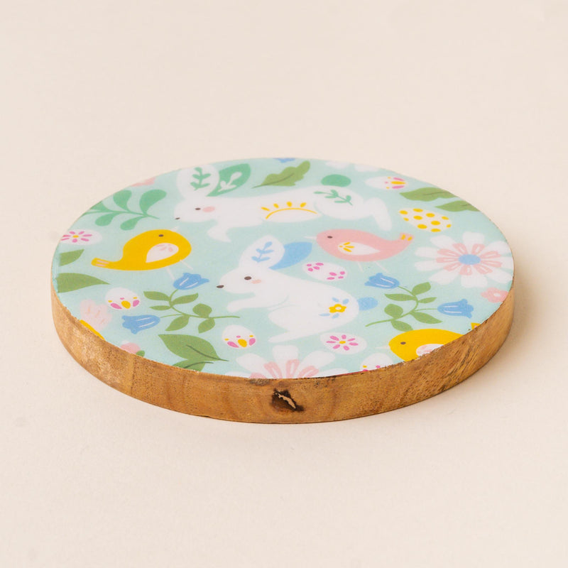 Hoppy Days Wood Enamel Coaster