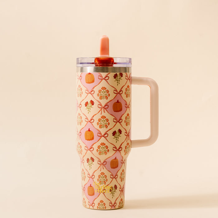 Patchwork Pumpkins 40 oz Lifestyle Flip Straw Tumbler