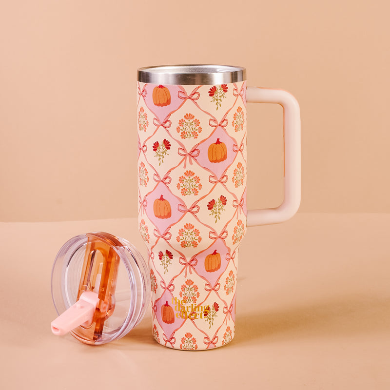 Patchwork Pumpkins 40 oz Lifestyle Flip Straw Tumbler