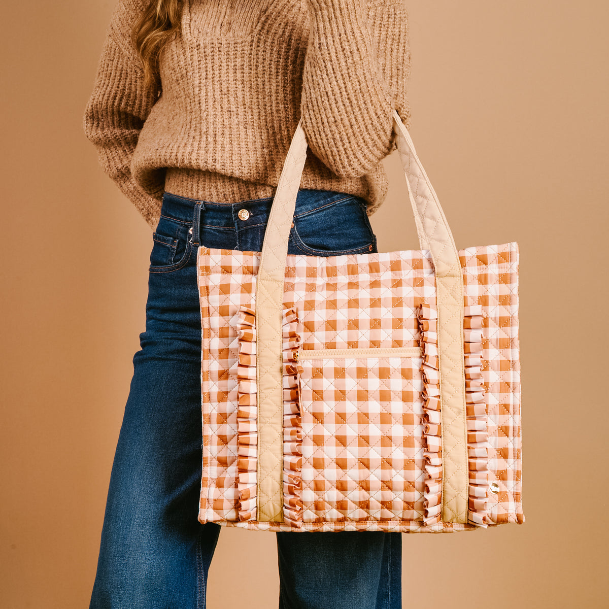 Maple Gingham The Everyday Quilted Tote Bag