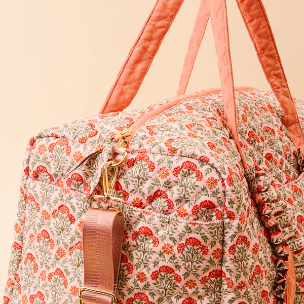 Everbloom Dusty Rose On-the-Go Quilted Weekender Bag