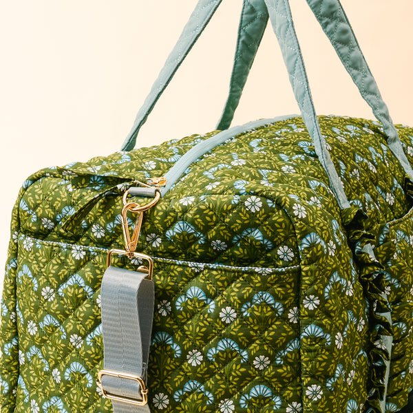 Everbloom Forest Green On-the-Go Quilted Weekender Bag