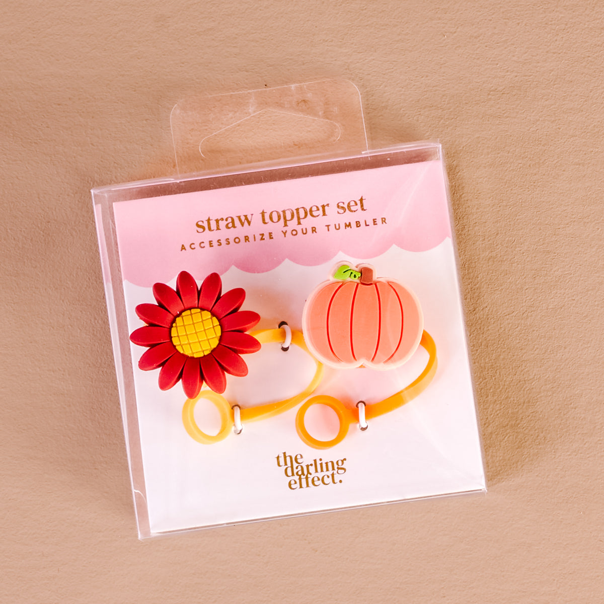 Petals & Pumpkins Straw Topper Set