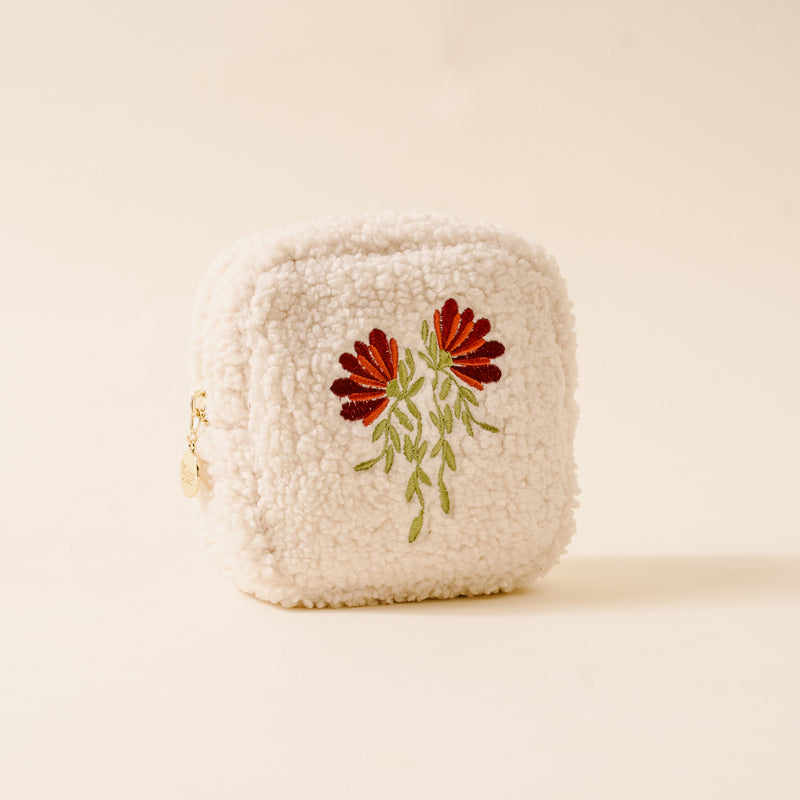 Square Fall Flora Teddy Pouch