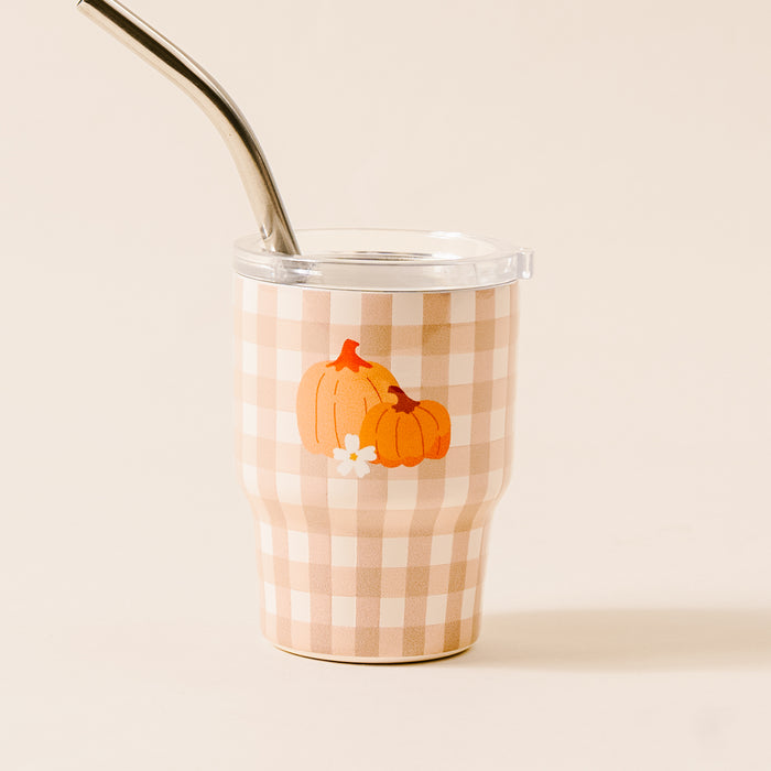 Pumpkin Gingham 2 oz Tiny Tumbler