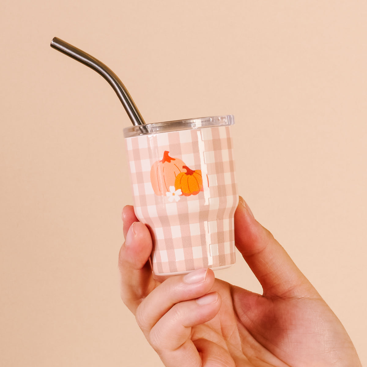 Pumpkin Gingham 2 oz Tiny Tumbler