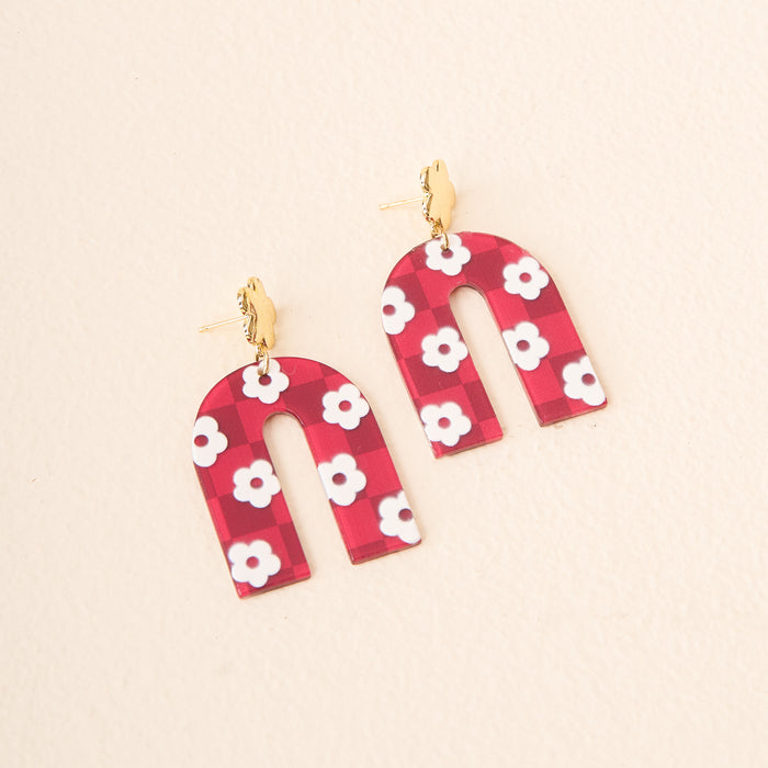 Burgundy Game Day Acrylic Earrings