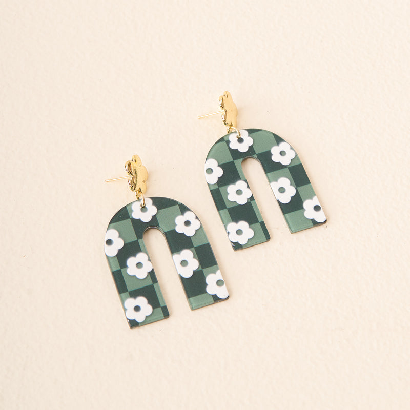 Green Game Day Acrylic Earrings