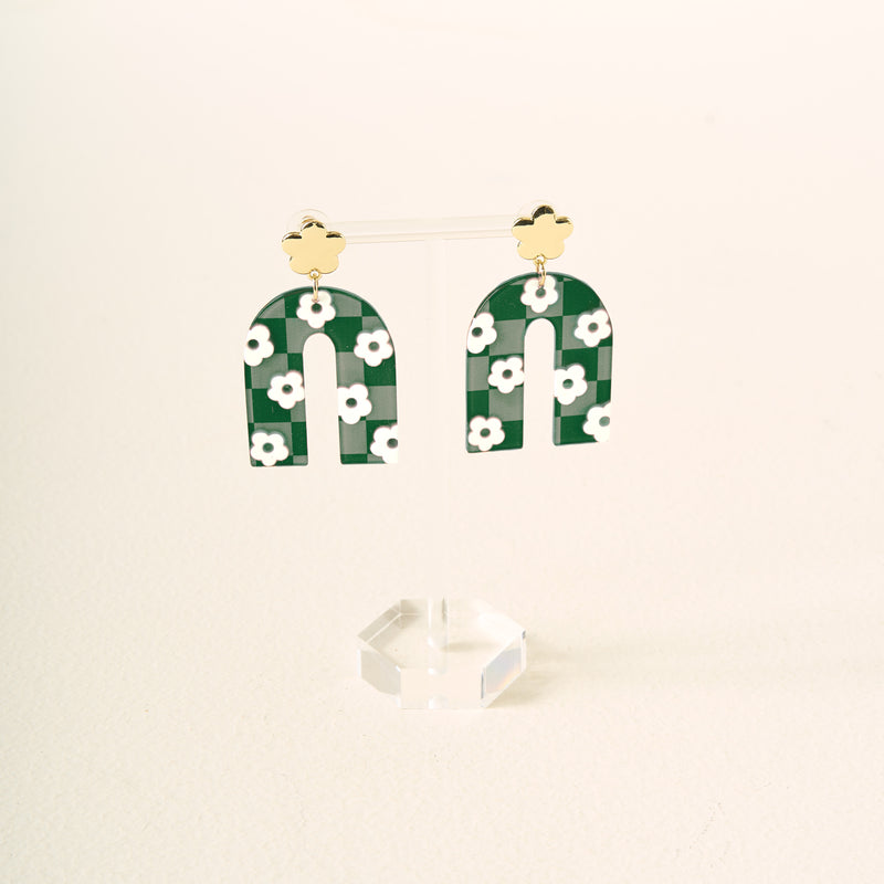 Green Game Day Acrylic Earrings