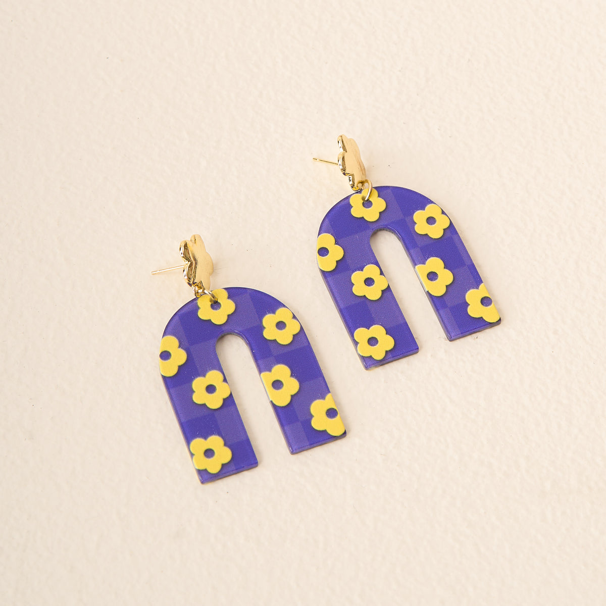 Purple Yellow Game Day Acrylic Earrings