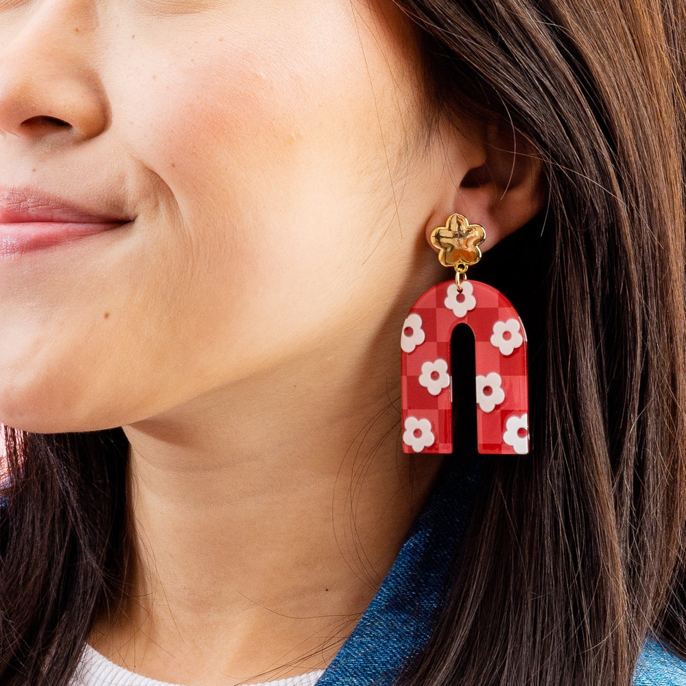 Red Game Day Acrylic Earrings