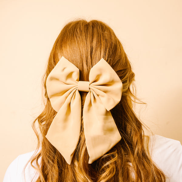 Tan Hair Bow