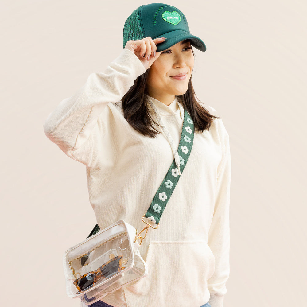 Green Game Day Clear Crossbody Bag