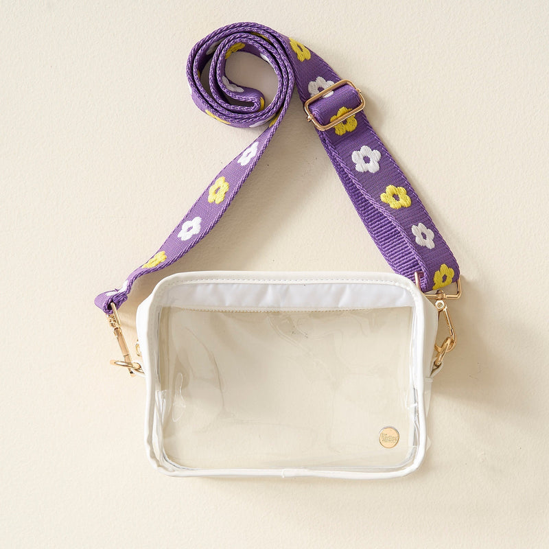 Purple Yellow Game Day Clear Crossbody Bag