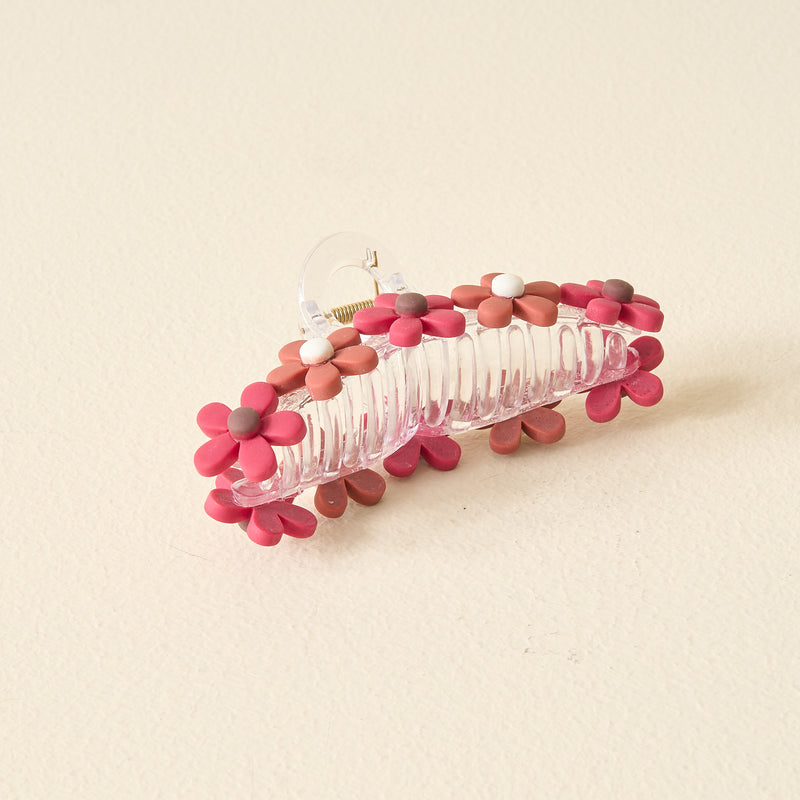 Burgundy Game Day Daisy Claw Clip