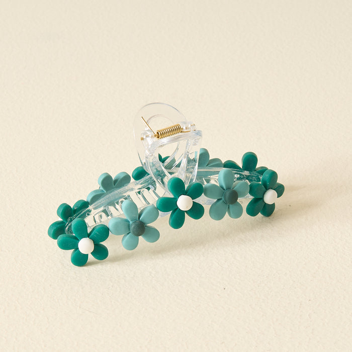 Green Game Day Daisy Claw Clip