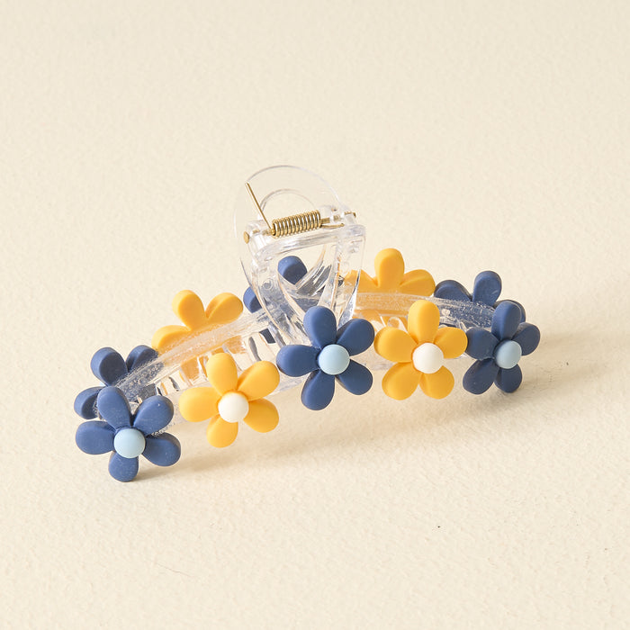 Navy Yellow Game Day Daisy Claw Clip