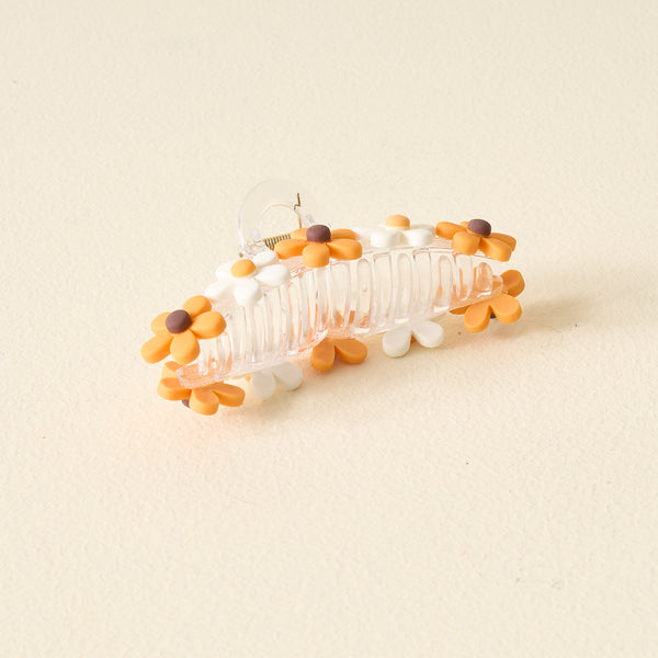 Orange Game Day Daisy Claw Clip