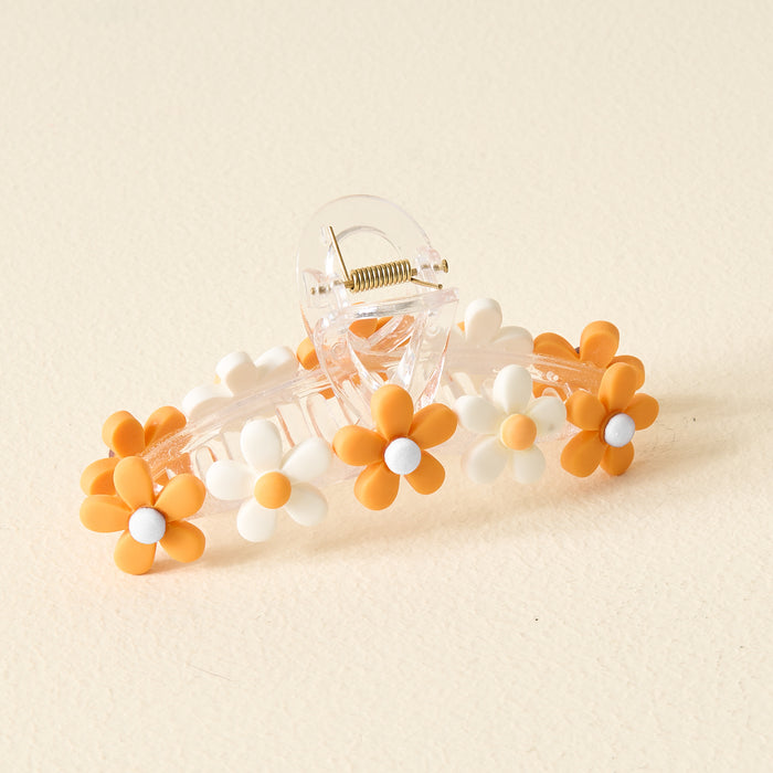 Orange Game Day Daisy Claw Clip