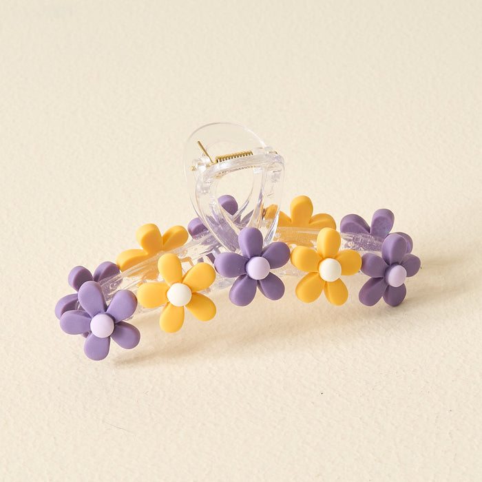 Purple Yellow Game Day Daisy Claw Clip