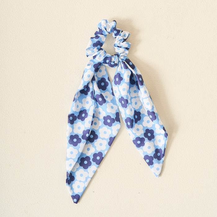 Light Blue Game Day Hair Scarf with Scrunchie