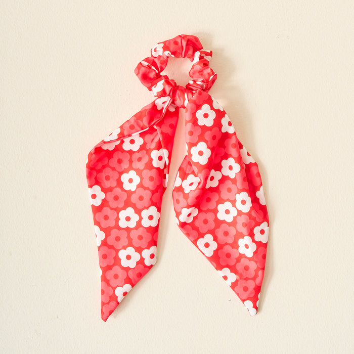 Red Game Day Hair Scarf with Scrunchie