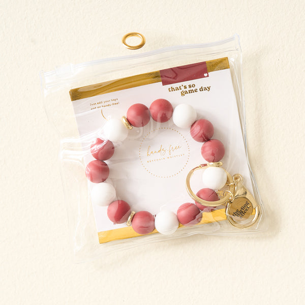 Burgundy Gameday Hands-Free Keychain Wristlet