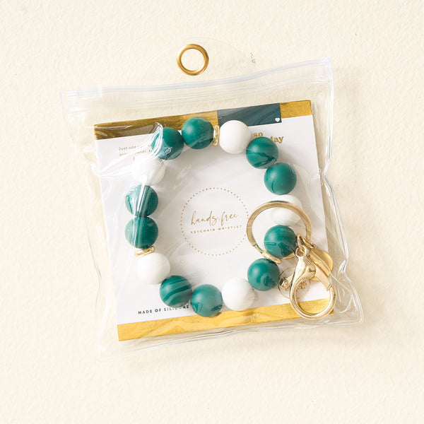 Green Gameday Hands-Free Keychain Wristlet
