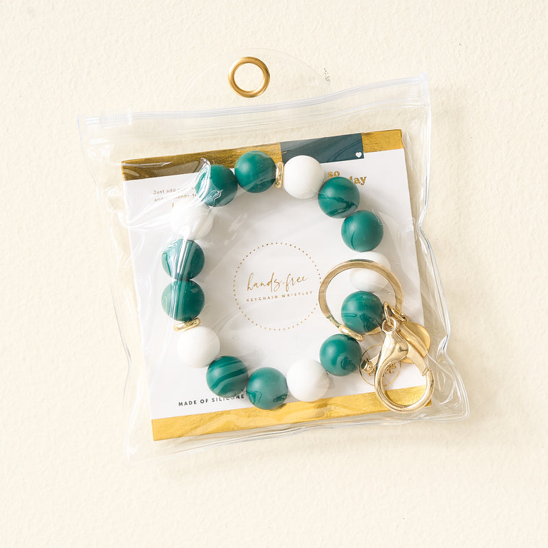 Green Gameday Hands-Free Keychain Wristlet