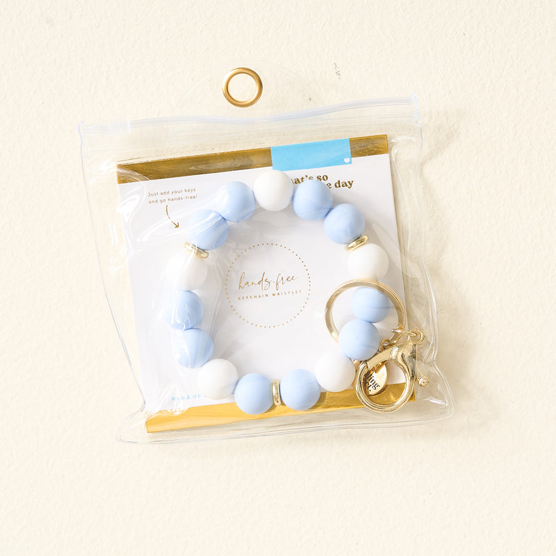 Light Blue Gameday Hands-Free Keychain Wristlet