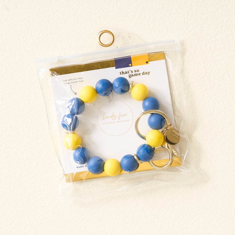 Navy Yellow Game Day Hands-Free Wristlet