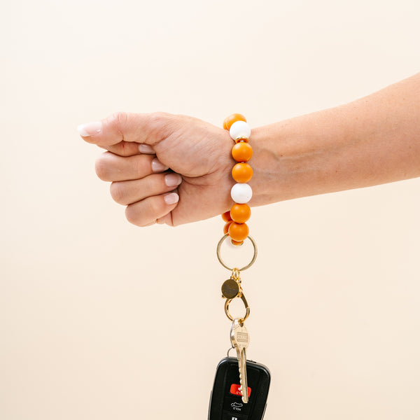 Orange Gameday Hands-Free Keychain Wristlet