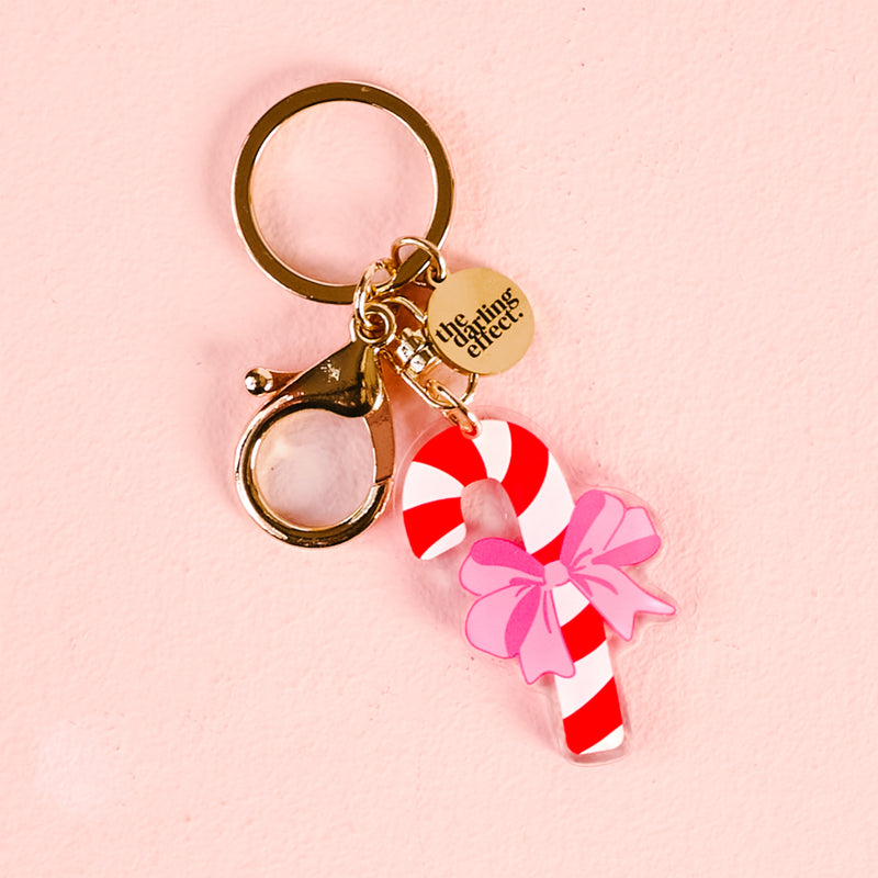 Candy Cane Acrylic Keychain