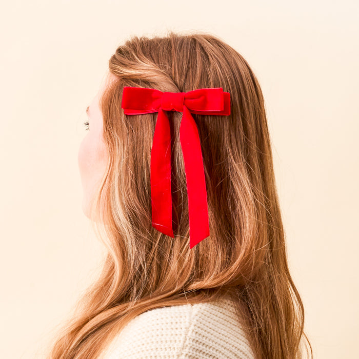 Red Velvet Hair Bow