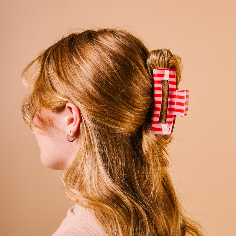 Peppermint Stripes Claw Clip