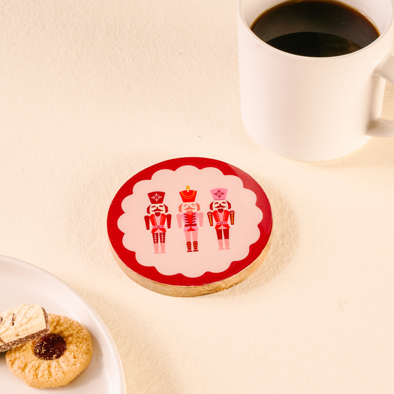 Nutcrackers Wood Enamel Coaster