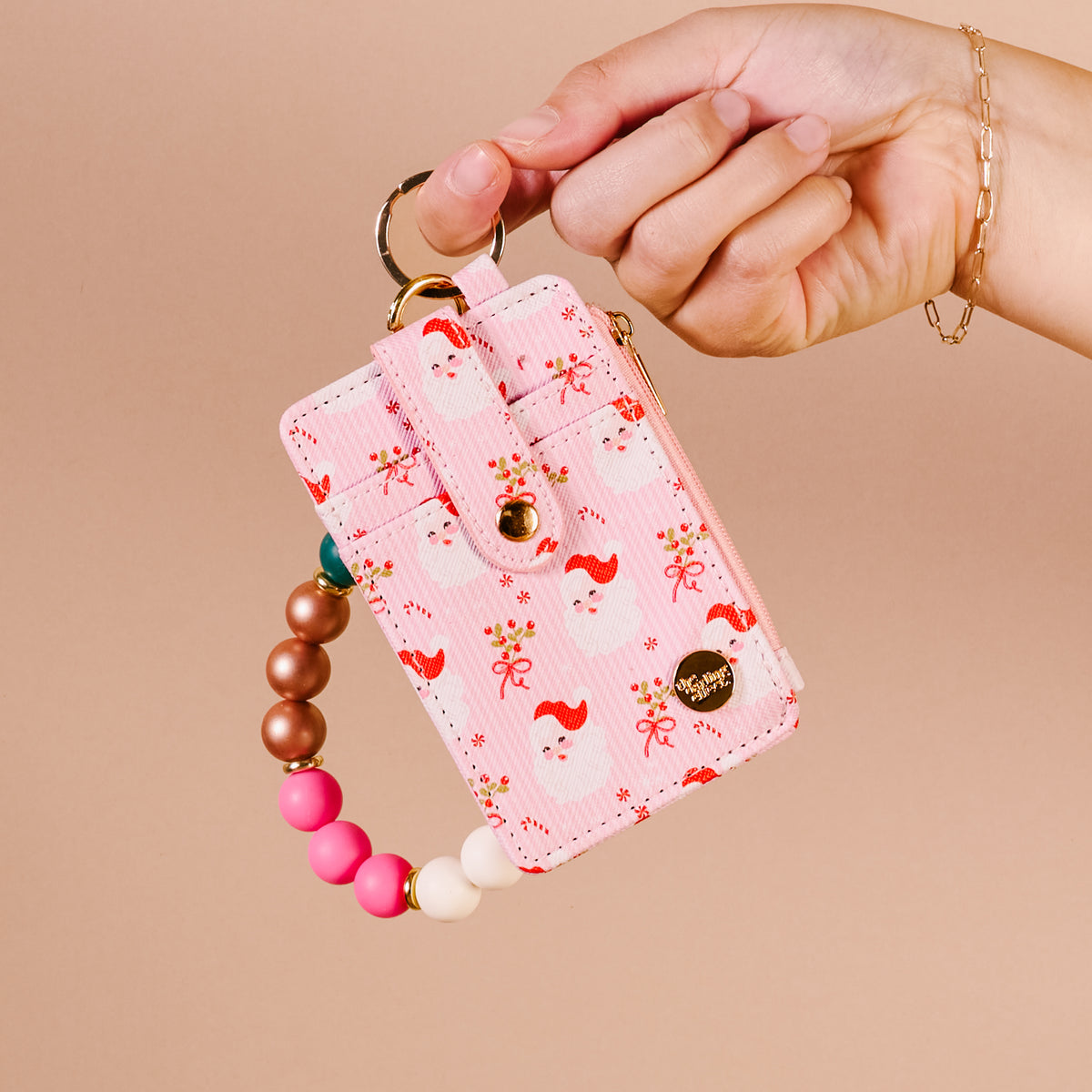 Holly Jolly Santa Keychain Wallet