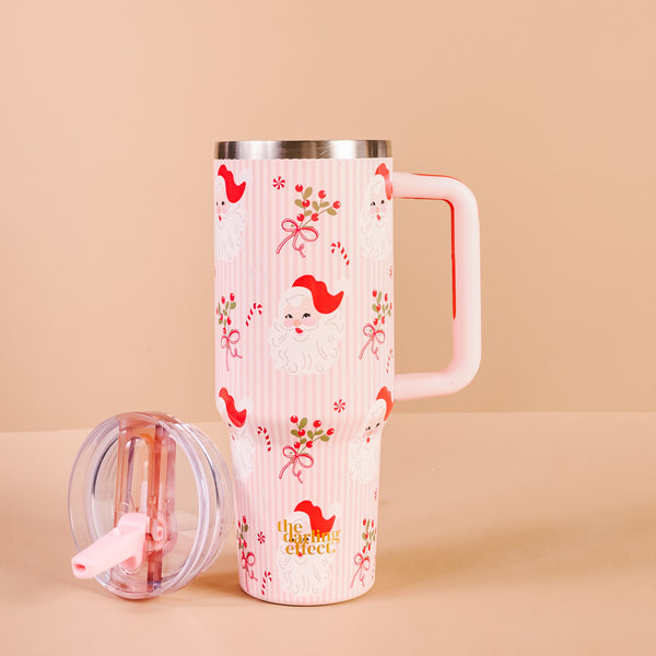 Holly Jolly Santa 40 oz Lifestyle Flip Straw Tumbler