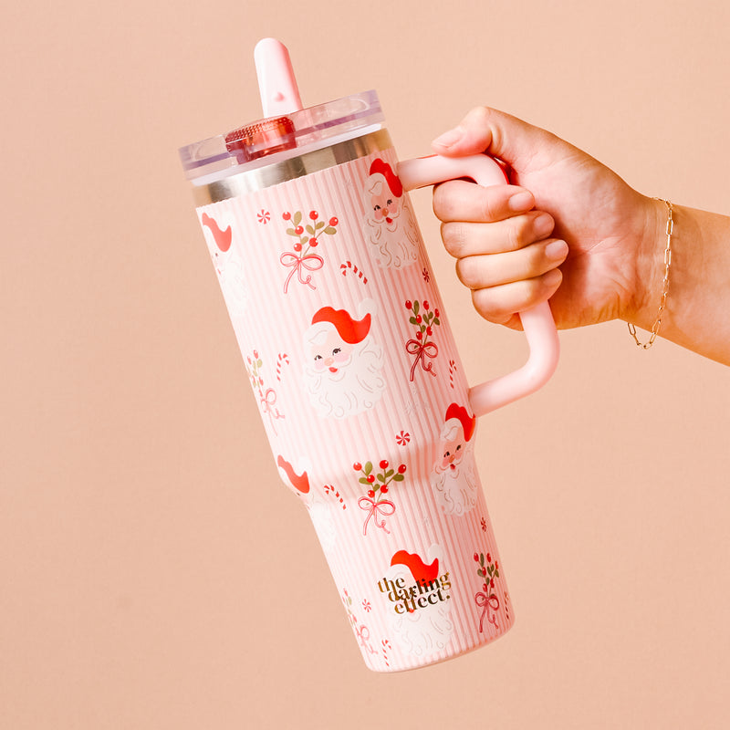 Holly Jolly Santa 40 oz Lifestyle Flip Straw Tumbler