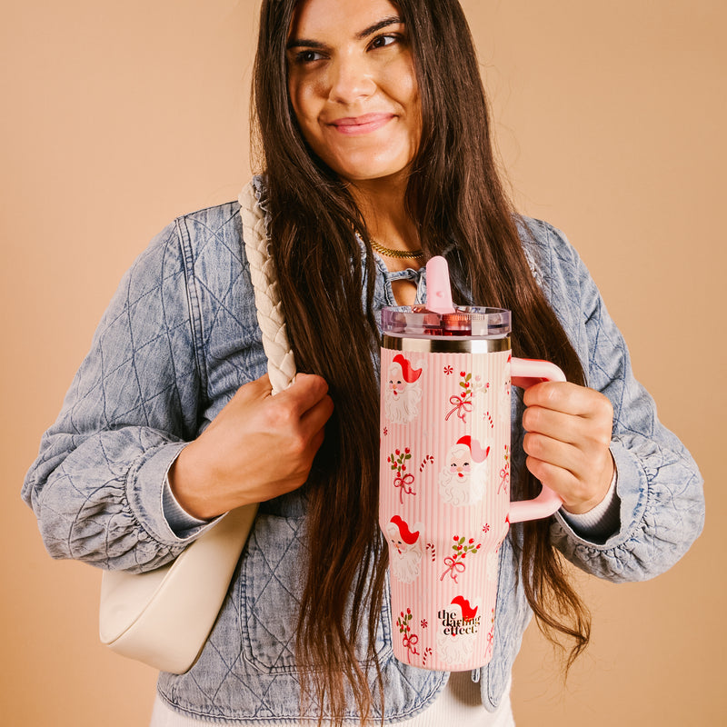 Holly Jolly Santa 40 oz Lifestyle Flip Straw Tumbler