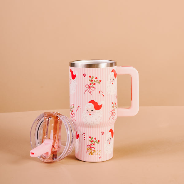 Holly Jolly Santa 20 oz Lifestyle Flip Straw Tumbler